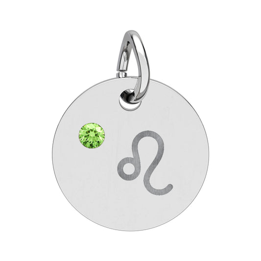 Leo Peridot Birthstone Zodiac Charm Necklace Pendant Astrology Jewelry