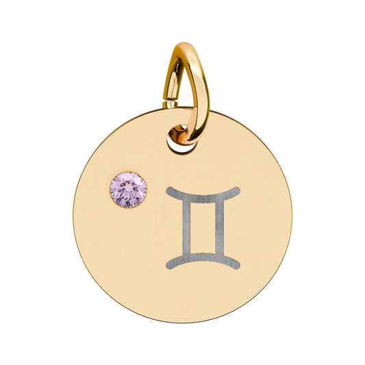 Gemini Alexandrite Birthstone Zodiac Charm Necklace Pendant Astrology Jewelry