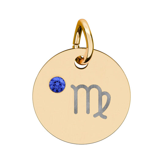 Virgo Sapphire Birthstone Zodiac Charm Necklace Pendant Astrology Jewelry
