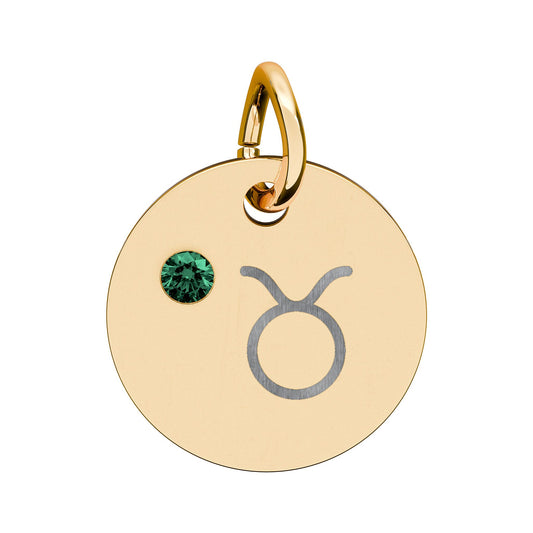 Taurus Emerald Birthstone Zodiac Charm Necklace Pendant Astrology Jewelry