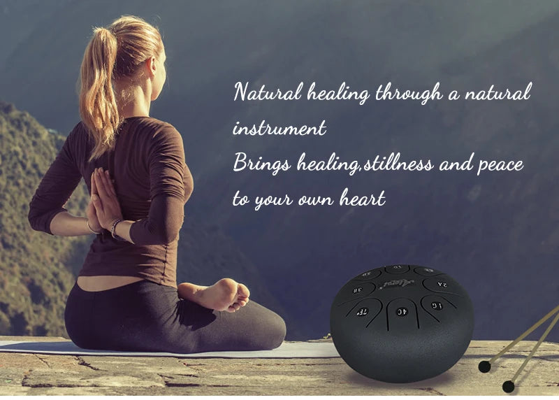 6-Inch Golden Steel Tongue Drum with 8 Tunes – Portable Hand Pan Drum for Meditation and Music Therapy