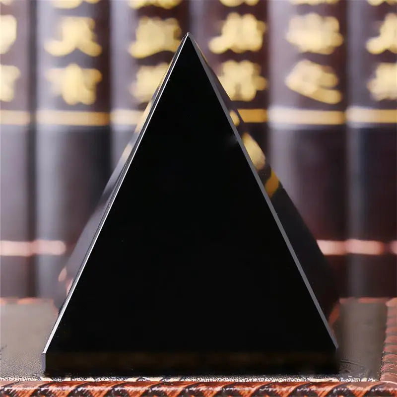 4cm Natural Obsidian Pyramid – Black Crystal Point for Reiki and Energy Healing