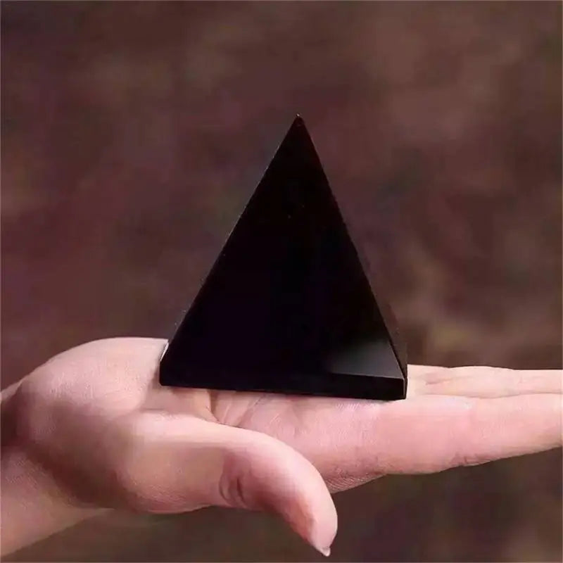 4cm Natural Obsidian Pyramid – Black Crystal Point for Reiki and Energy Healing