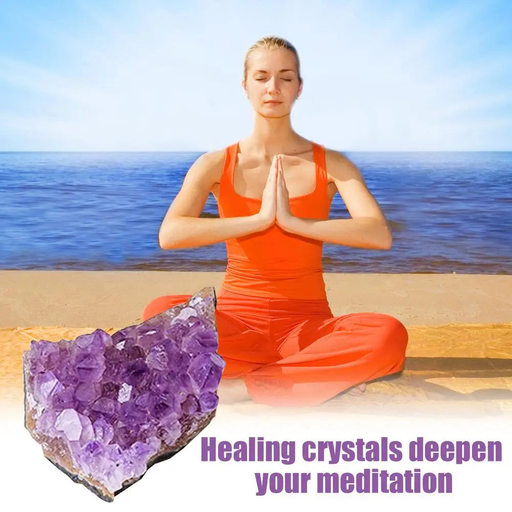Natural Amethyst Cluster – Uruguay Raw Crystal Geode for Spiritual Reiki and Home Decor