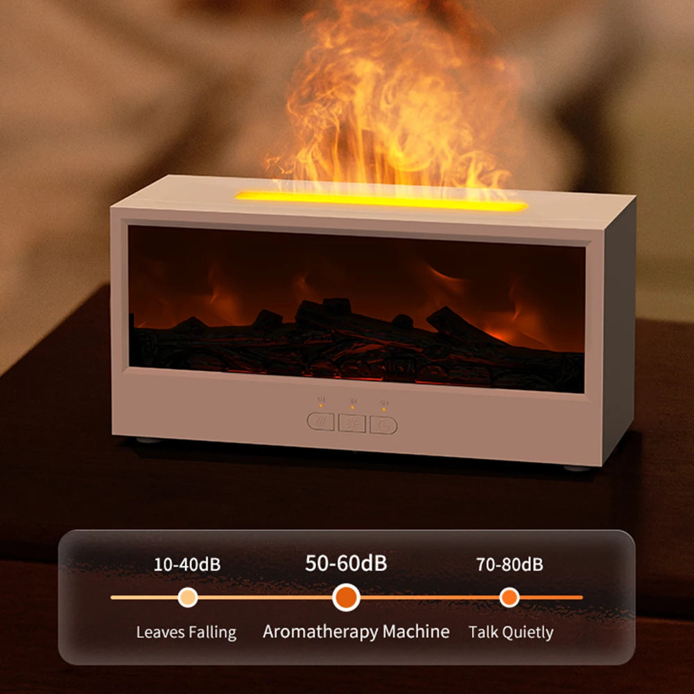 Creative Fireplace Air Humidifier Waterless Auto-Off Aroma Essential Oil Diffuser with Remote & Realistic Fireplace Night Light