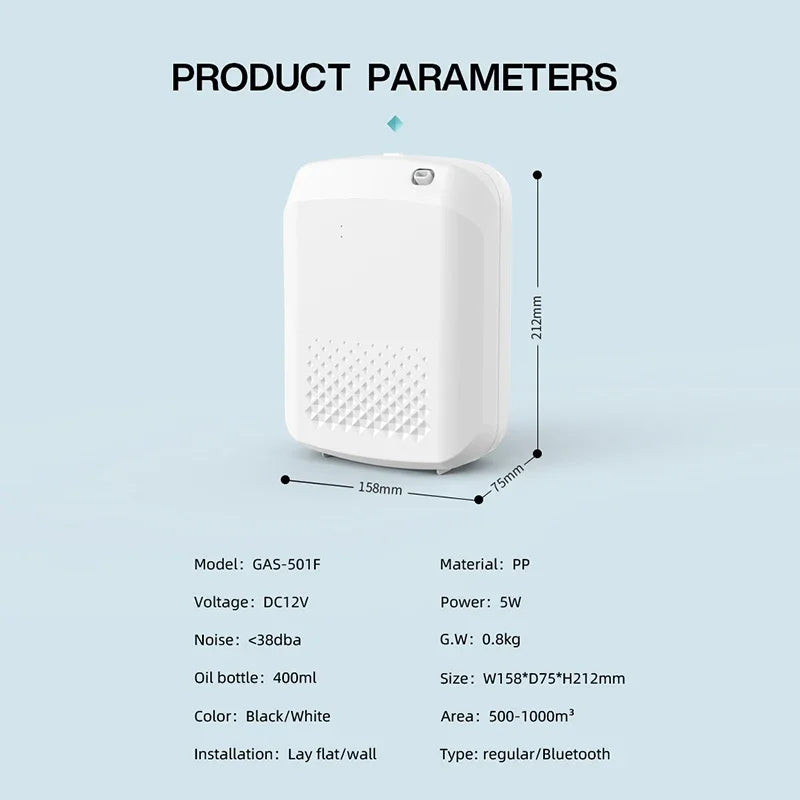 Perfume Fragrance Diffuser Aromatic Oil Diffuser Electric Home Air Freshener Machine Wall Hanging Essential Oil Diffuser Hotel