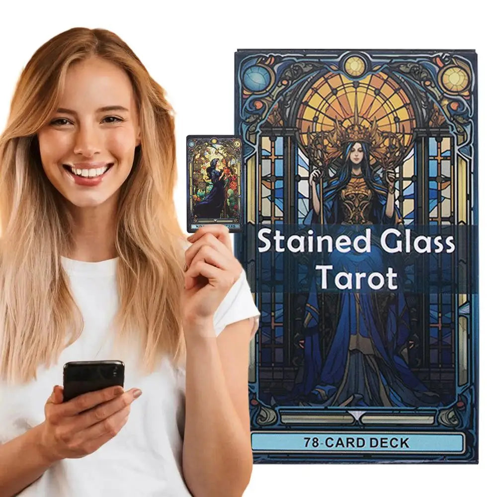 Tarot of Stained Glass – 78-Card Deck for Divination Guidance