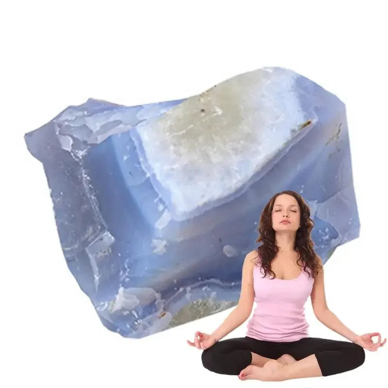 Natural Raw Blue Lace Agate Chalcedony Geode Gemstone