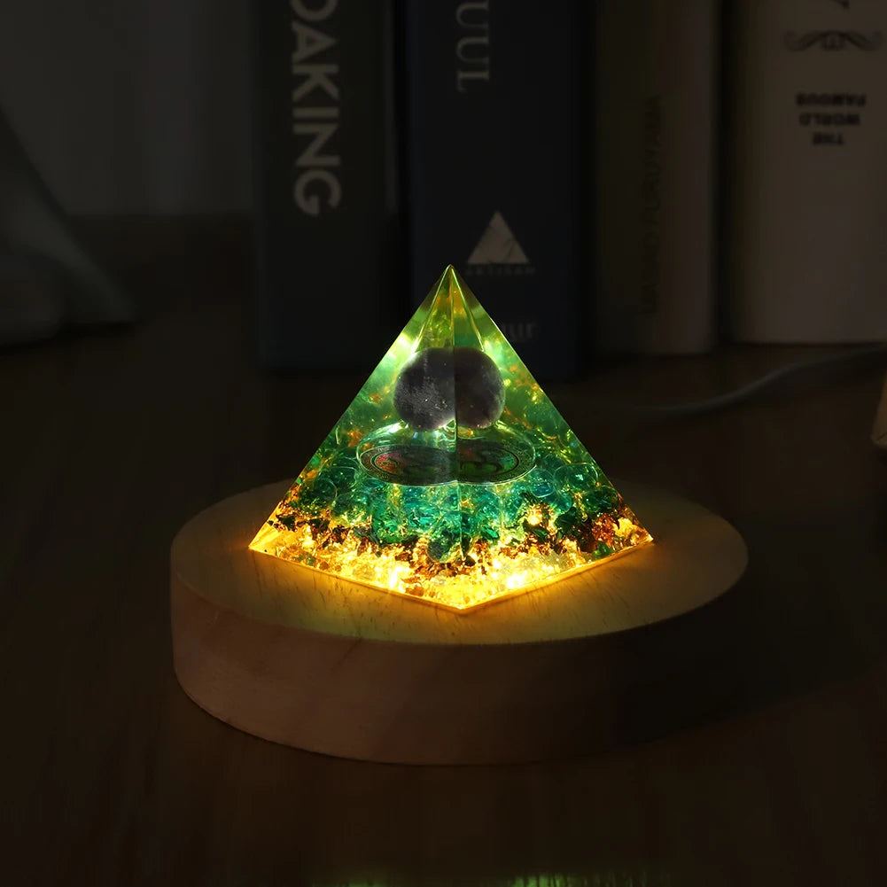 Natural Tiger Eye Orgonite Pyramid Healing Crystals Energy Generator Reiki Chakra Multiplier Orgone Amethyst Meditation Stone5X5