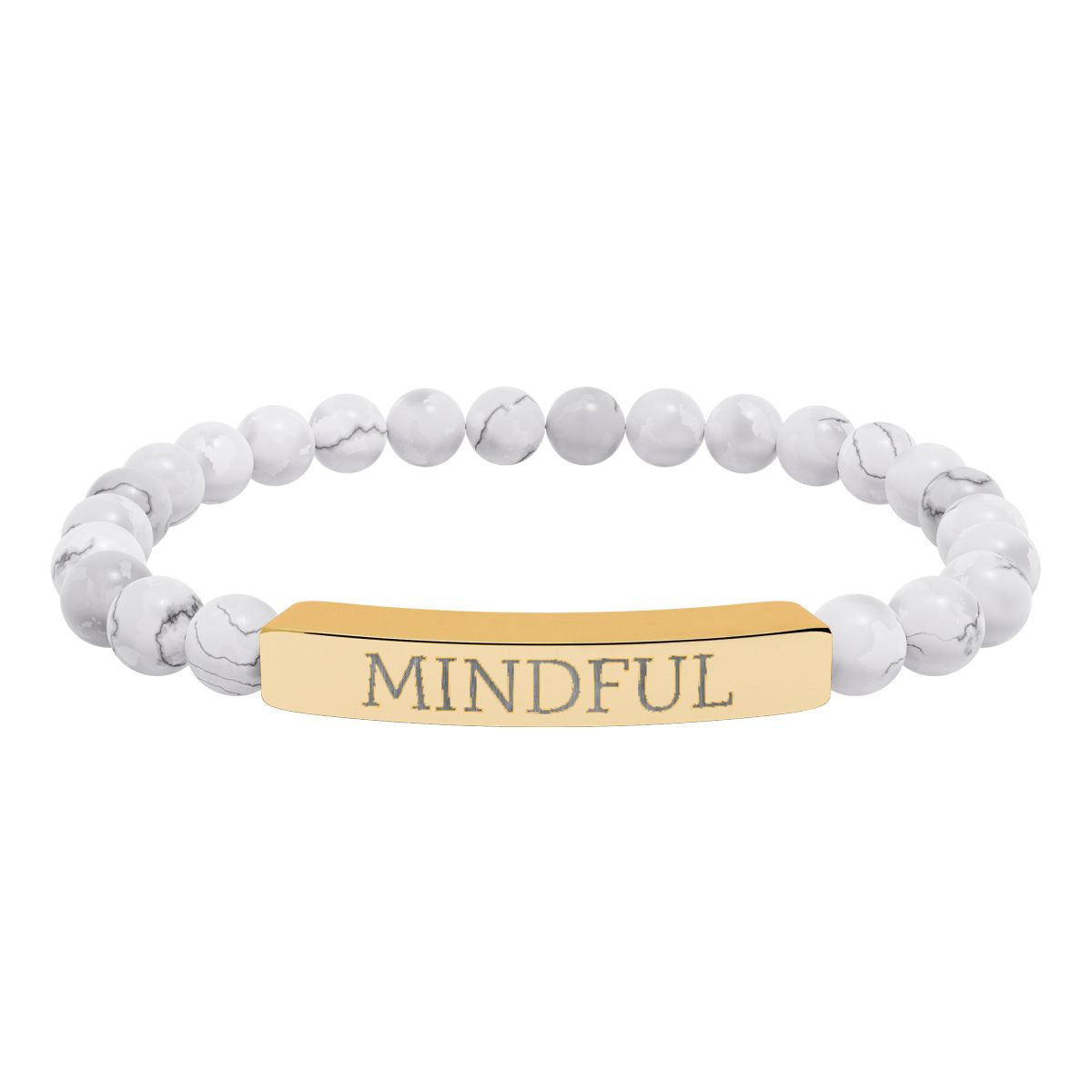 Mindful Intention Bracelet Natural Howlite Stretch Bar