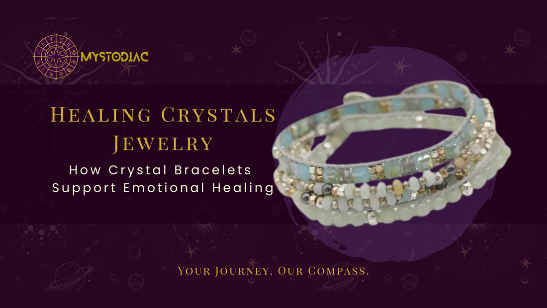 Crystal healing bracelets designed to support emotional healing and self-love