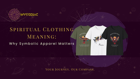 Spiritual clothing with symbolic designs representing faith, identity, and personal beliefs