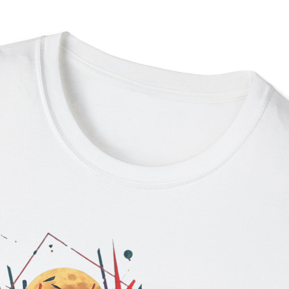 Close-up of white unisex cotton crewneck t-shirt collar: soft ribbed neckline, clean stitching, comfortable fit. Premium durable crew neck construction detail.