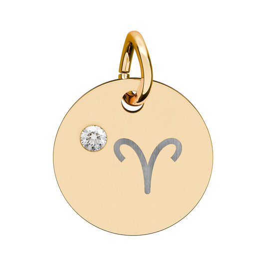 Aries Diamond Birthstone Zodiac Charm Necklace Pendant Astrology Jewelry