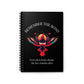Spiral notebook with 'Remember The Bond' motivational cover design featuring a colorful bird illustration and quote 'Even when forms change, The love remains alive' on a black background.