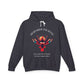 Black hoodie with 'Remember The Bond' inspirational bird graphic and quote 'Even when forms change, The love remains alive' printed on the chest.