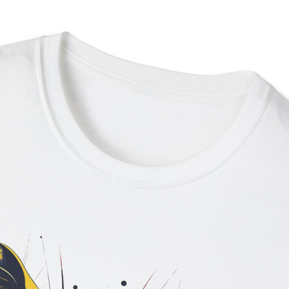 Close-up of white unisex cotton crewneck t-shirt collar: soft ribbed neckline, clean stitching, comfortable fit. Premium durable crew neck construction detail.