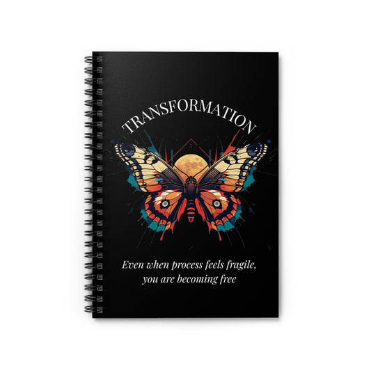 Transformation Butterfly Spiral Notebook — Motivational Ruled Journal
