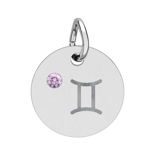Gemini Alexandrite Birthstone Zodiac Charm Necklace Pendant Astrology Jewelry