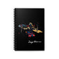 Notebook with a colorful illustration of Sagittarius on a black background