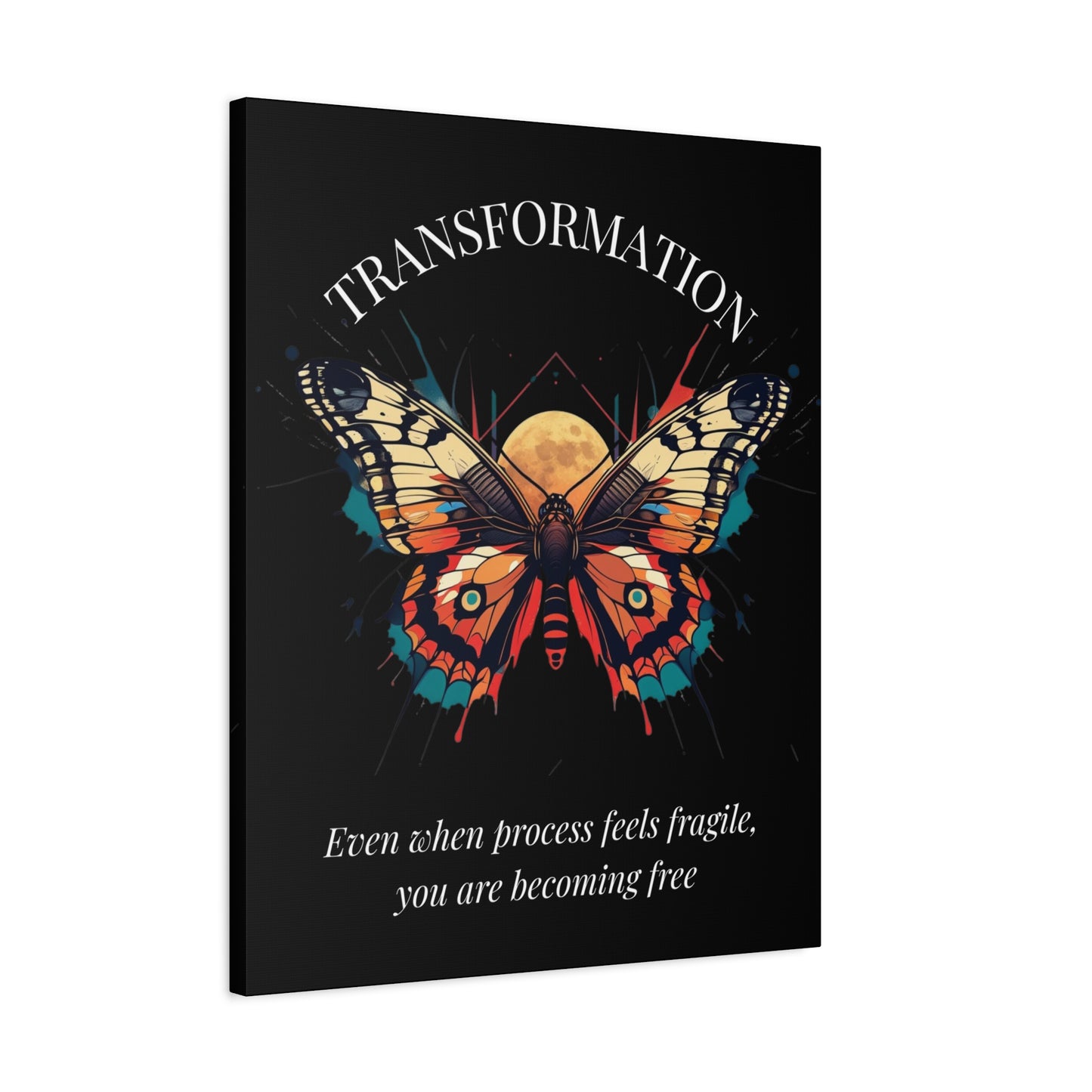 Transformation Canvas Wall Art — Inspirational Butterfly with Quote