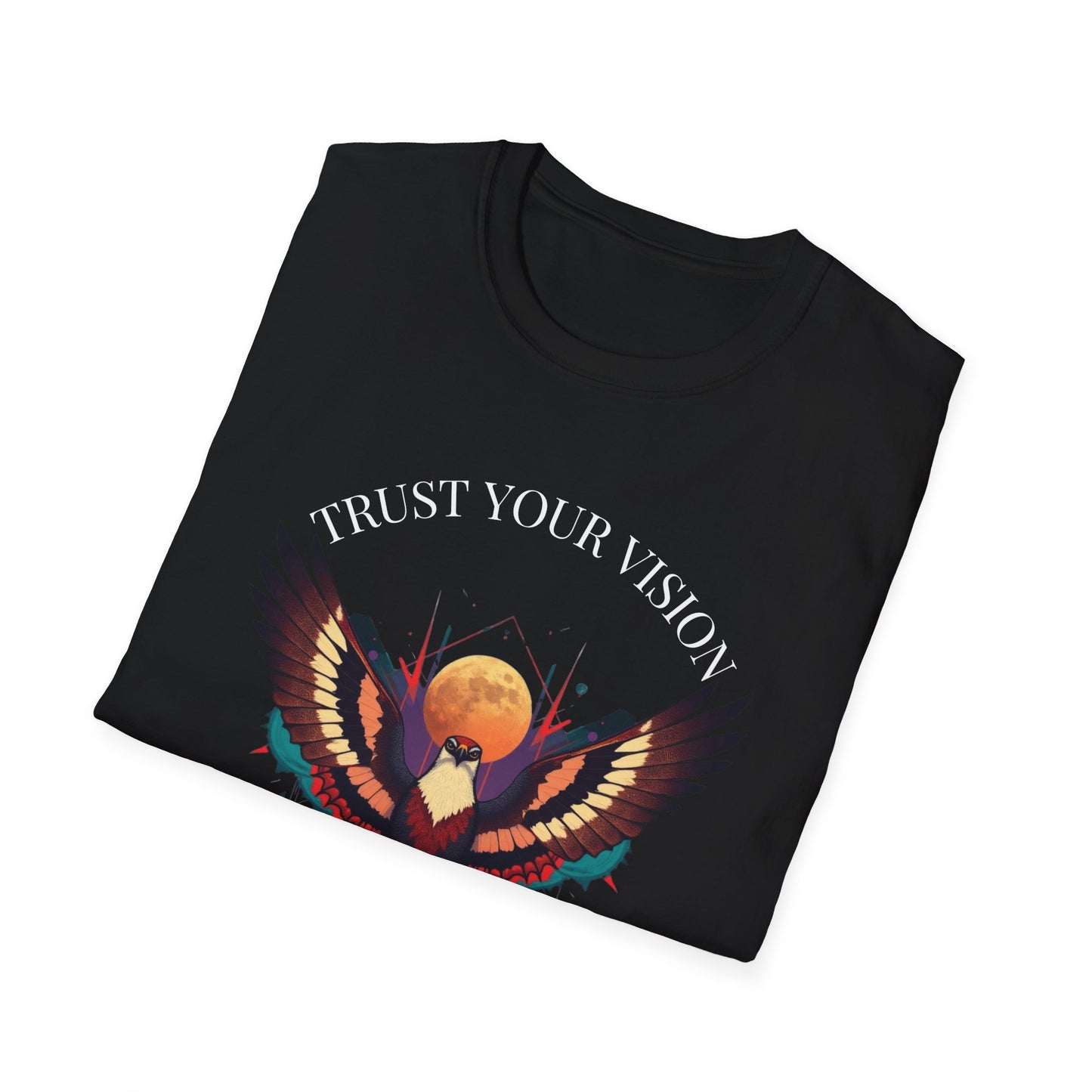 Hawk Graphic T-Shirt — 'Trust Your Vision' Inspirational Tee