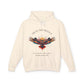 Cream hoodie with colorful owl graphic, "TRUST THE SILENCE" text and quote "Even when the world is quiet, wisdom speaks softly"