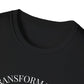 Close-up of black unisex cotton crewneck t-shirt collar: soft ribbed neckline, clean stitching, comfortable fit. Premium durable crew neck construction detail.