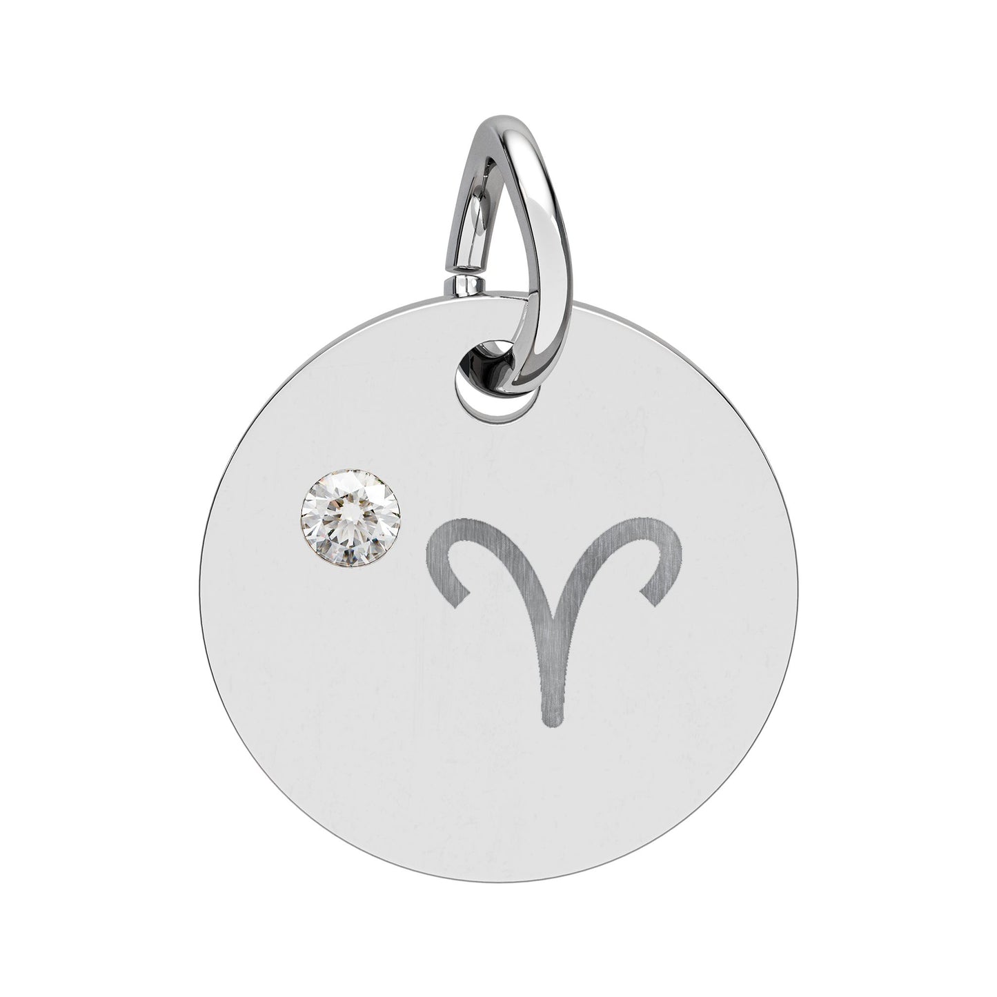 Aries Diamond Birthstone Zodiac Charm Necklace Pendant Astrology Jewelry