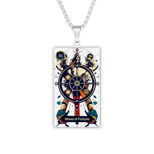 Wheel of Fortune Tarot Figurative Portrait Necklace