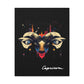 Colorful illustration of a ram's head with 'Capricorn' text on a black canvas print