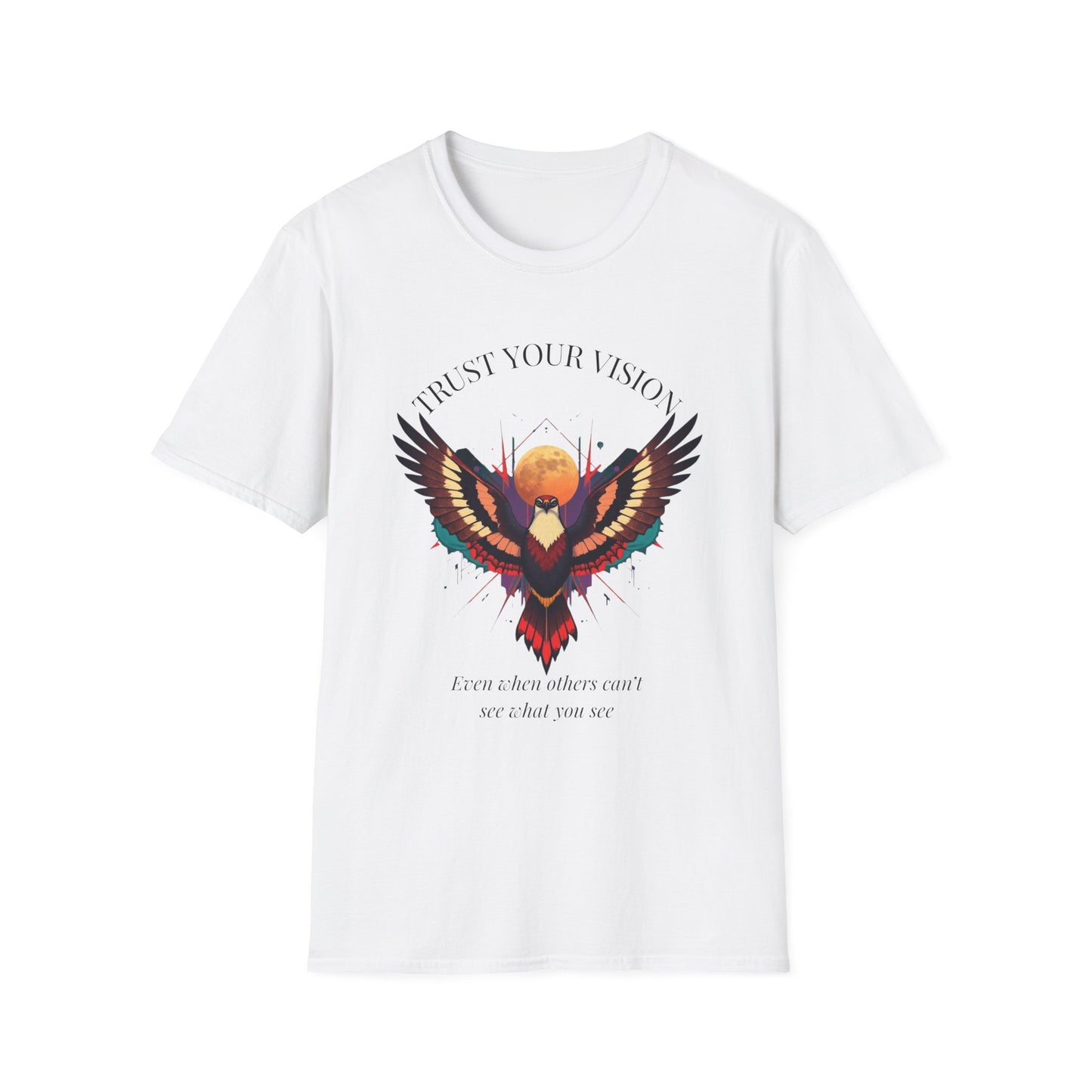 Hawk Graphic T-Shirt — 'Trust Your Vision' Inspirational Tee
