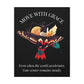 Move With Grace motivational canvas art with colorful hummingbird illustration, golden moon, and quote 'Even when the world accelerates, Your center remains steady' on black background.