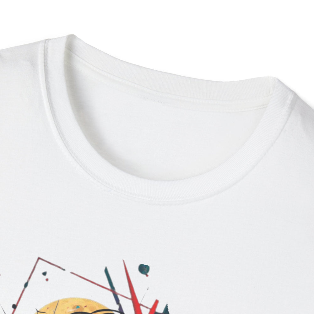 Close-up of white unisex cotton crewneck t-shirt collar: soft ribbed neckline, clean stitching, comfortable fit. Premium durable crew neck construction detail.