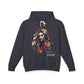 Black hoodie with a colorful graphic design and 'Feral' text on a white background