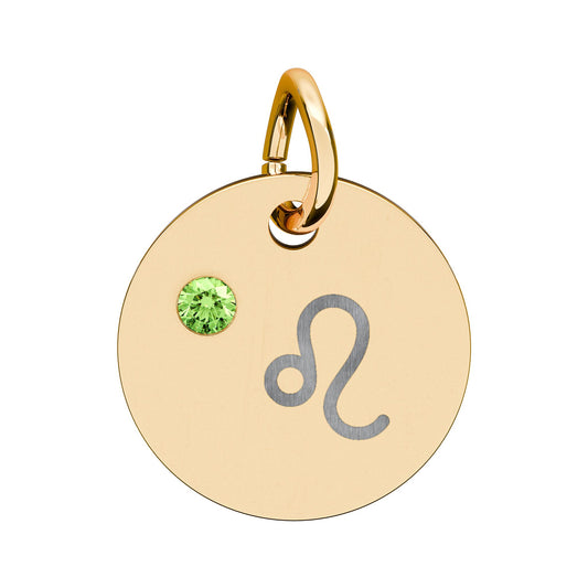 Leo Peridot Birthstone Zodiac Charm Necklace Pendant Astrology Jewelry