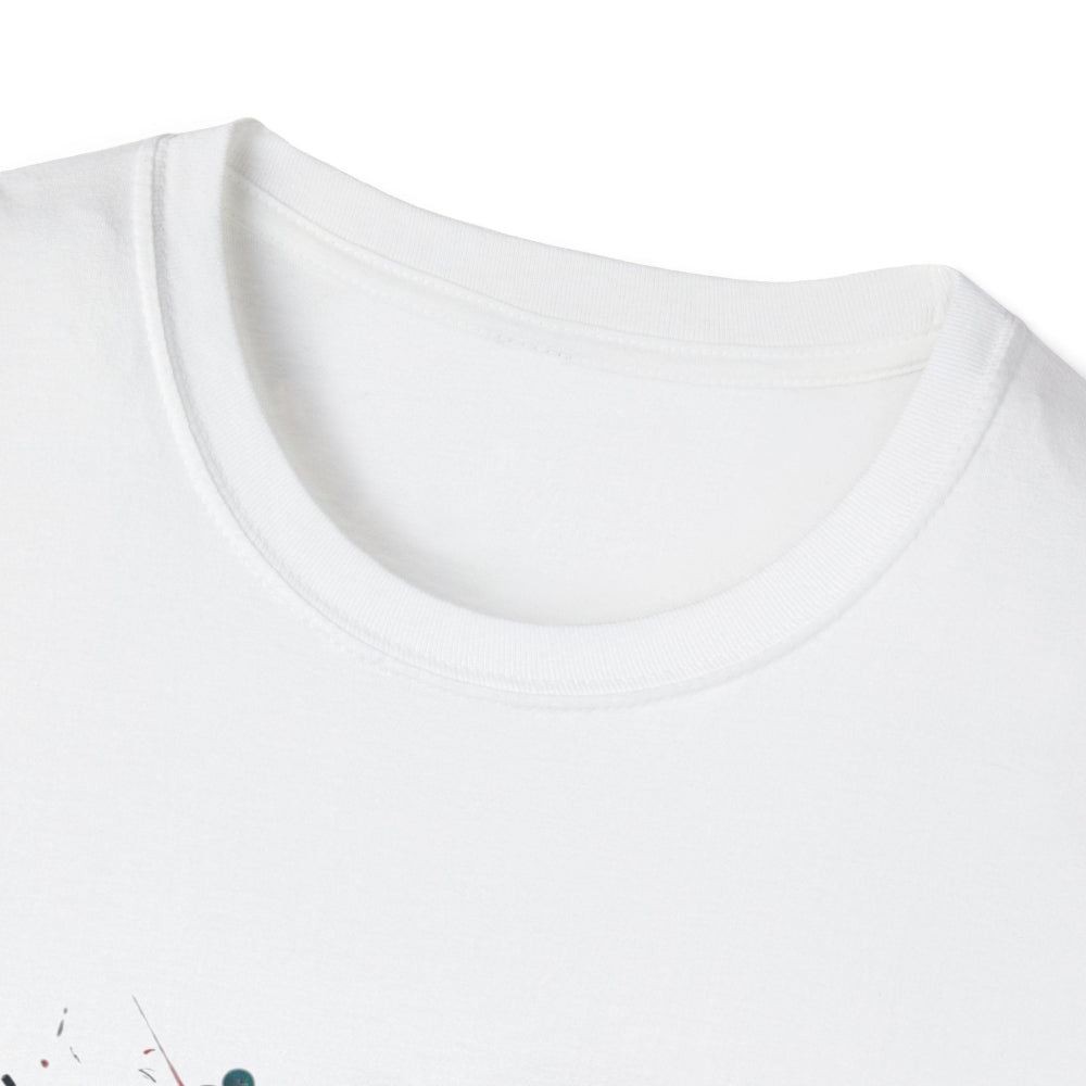 Close-up of white unisex cotton crewneck t-shirt collar: soft ribbed neckline, clean stitching, comfortable fit. Premium durable crew neck construction detail.