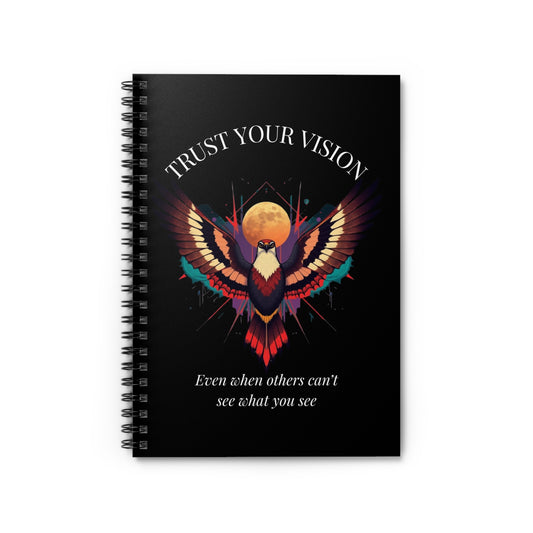 Trust your vision Hawk Spiral Notebook — Motivational Ruled Journal