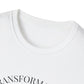 Close-up of white unisex cotton crewneck t-shirt collar: soft ribbed neckline, clean stitching, comfortable fit. Premium durable crew neck construction detail.