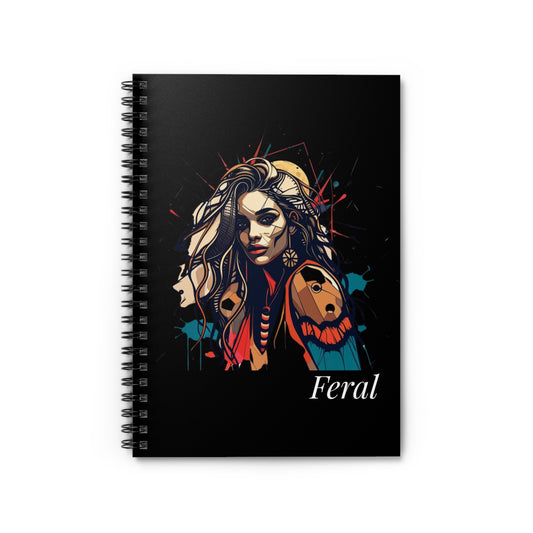 Feral Feminine Energy Spiral Notebook — Motivational Ruled Journal
