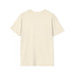 Cream speckled t-shirt shown from the back on a white background.