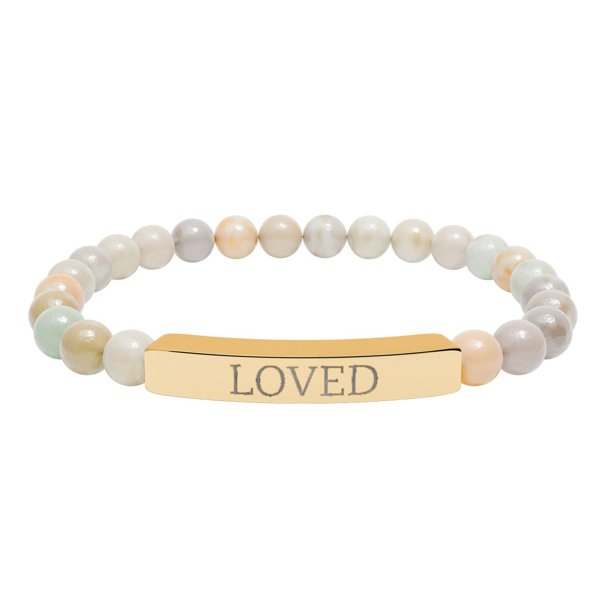 Loved Intention Bracelet Natural Rose Quartz Stretch Bar