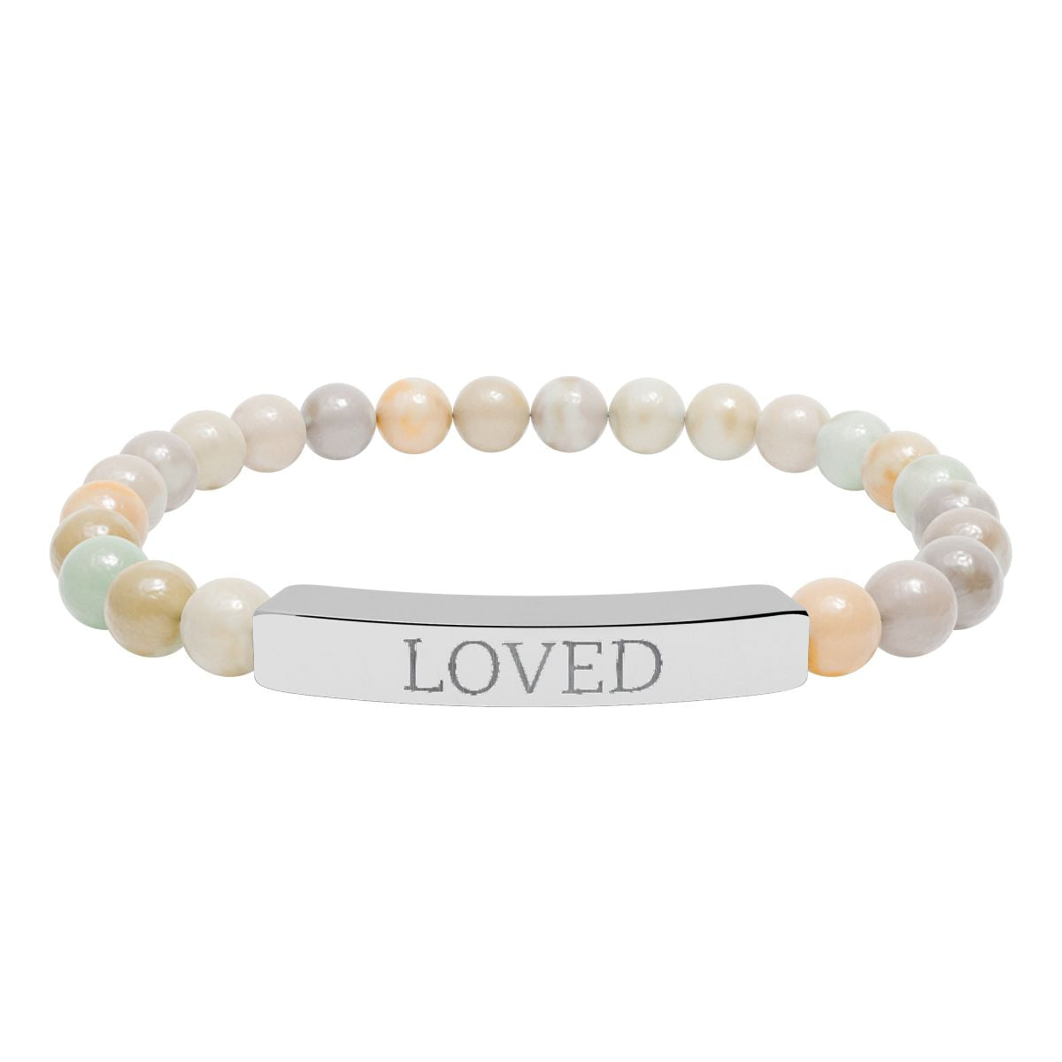 Loved Intention Bracelet Natural Rose Quartz Stretch Bar