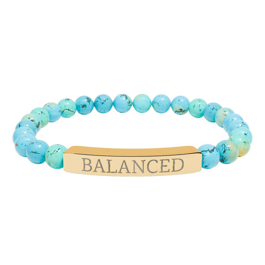 Balanced Intention Bracelet Natural Turquoise Stretch Bar