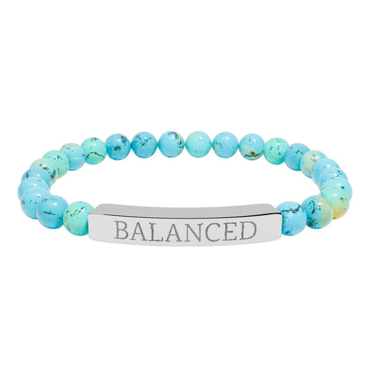 Balanced Intention Bracelet Natural Turquoise Stretch Bar