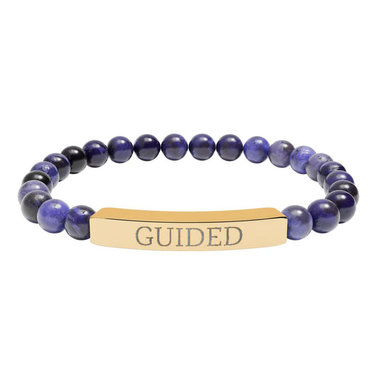 Guided Intention Bracelet Natural Sodalite Stretch Bar
