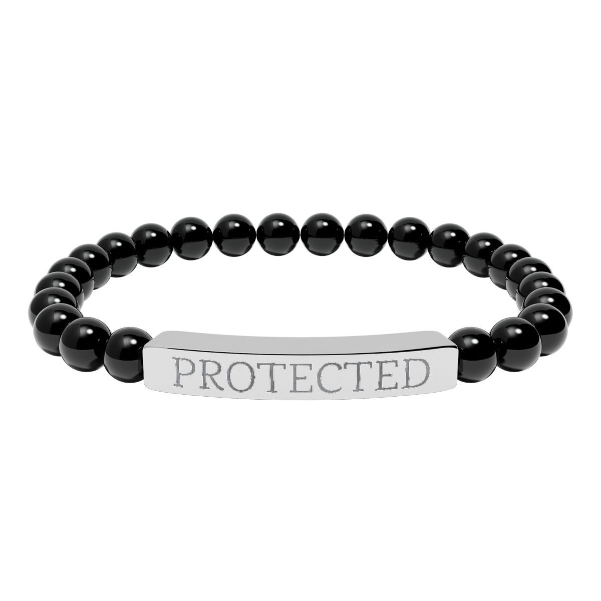 Protected Intention Bracelet Natural Onyx Stretch Bar