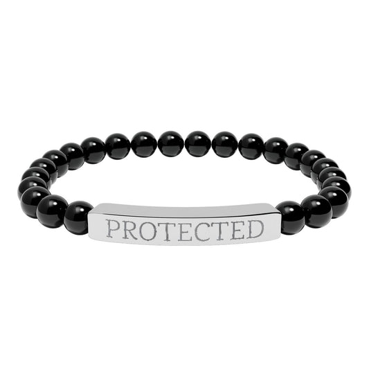 Protected Intention Bracelet Natural Onyx Stretch Bar