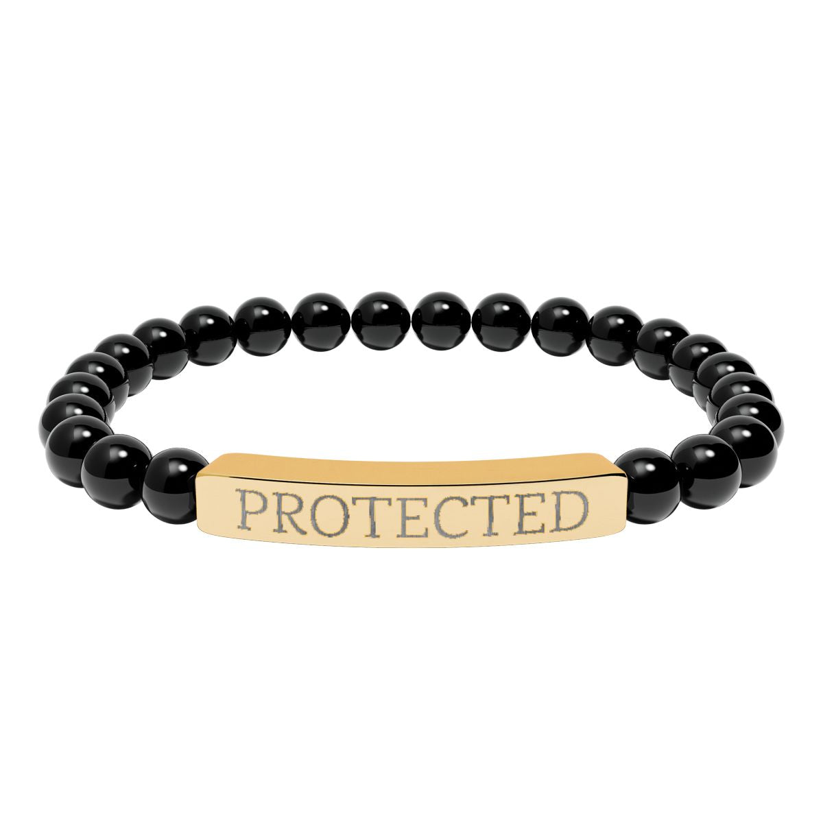 Protected Intention Bracelet Natural Onyx Stretch Bar