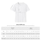White unisex t-shirt size chart for Gildan 64000 Soft style: flat lay view of white crewneck tee with labeled sleeve length, body length, and width dimensions. Detailed sizing table in imperial inches and metric cm from XS to 5XL, including manufacturing tolerance note ±1.5 inches (3.8 cm). Accurate cotton t-shirt fit guide.